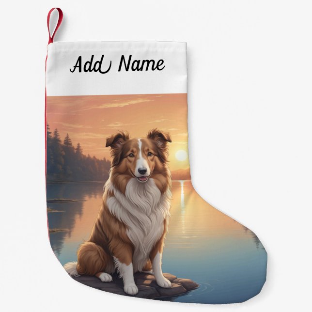 Petite Chaussette De Noël Collie Dog (Devant)