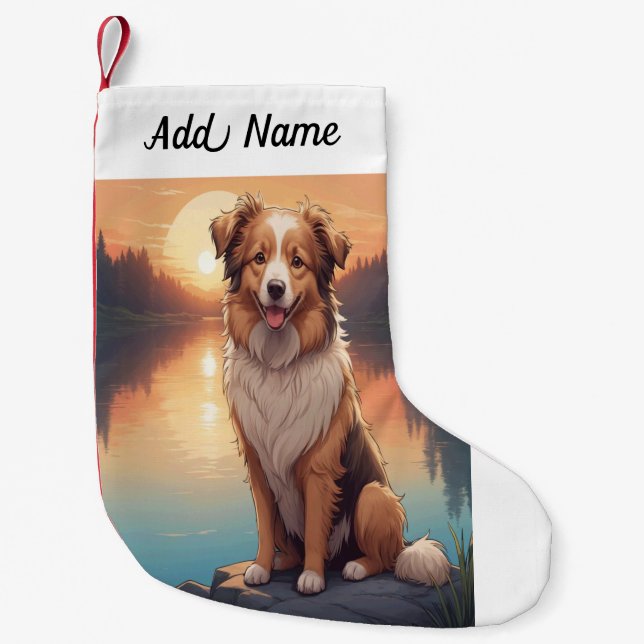 Petite Chaussette De Noël Collie Dog (Devant)