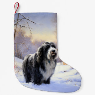 Petite Chaussette De Noël Collie Laisser Il Neige Noël