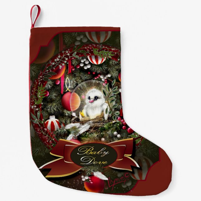 Petite Chaussette De Noël Colombe bébé (Devant)