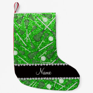 Petite Chaussette De Noël Colonnes de crosse de parties scintillant verte de