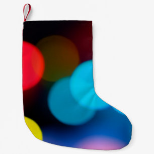 Petite Chaussette De Noël coloré (rouge ciel artique et jaune) flou b