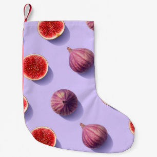 Petite Chaussette De Noël Colorful fruit pattern of fresh figs on purple pas