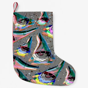 Petite Chaussette De Noël Colorful Funky Noël Gnome Stocking