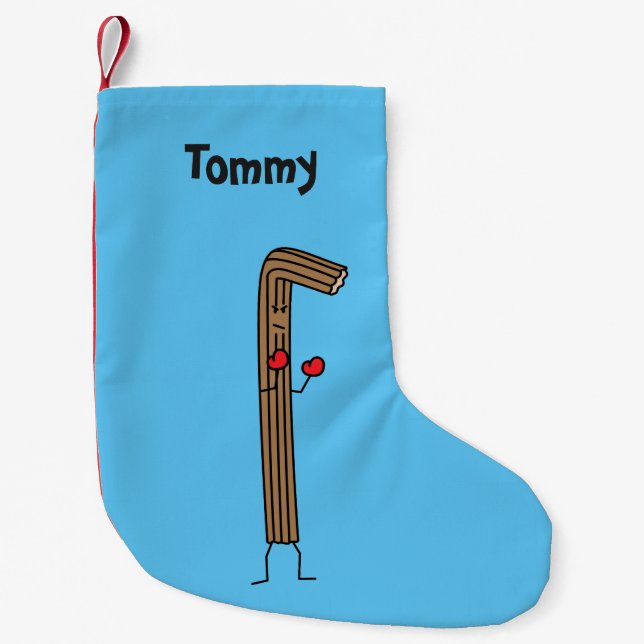 Petite Chaussette De Noël Combattant de Churro de Mexicain avec les gants de (Devant)