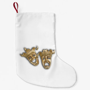 Petite Chaussette De Noël Comédie et Tragédie Théâtre Masque Or