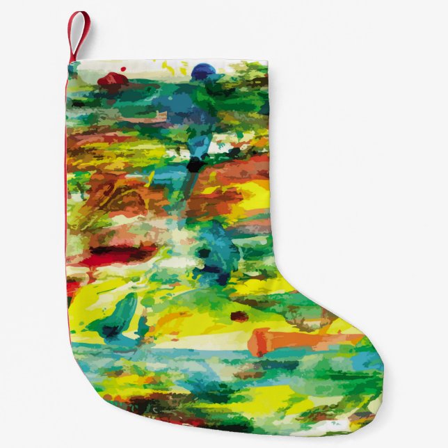 Petite Chaussette De Noël  composition abstraite de peinture à l'huile dessi (Devant)