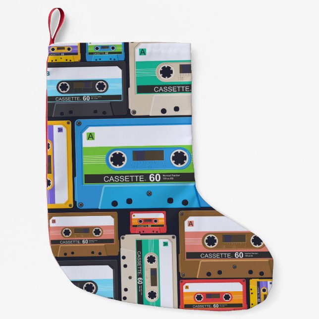 Petite Chaussette De Noël Composition Abstraite des cassettes compactes (Devant)