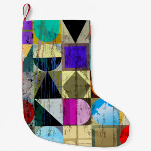 Petite Chaussette De Noël Composition arrière - plan géométrique abstrait
