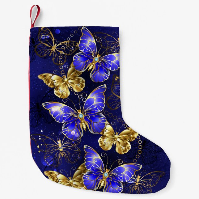 Petite Chaussette De Noël Composition avec les papillons Sapphire (Devant)