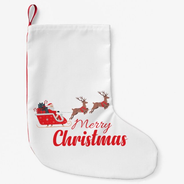 Petite Chaussette De Noël Conception de Noël et rennes (Devant)