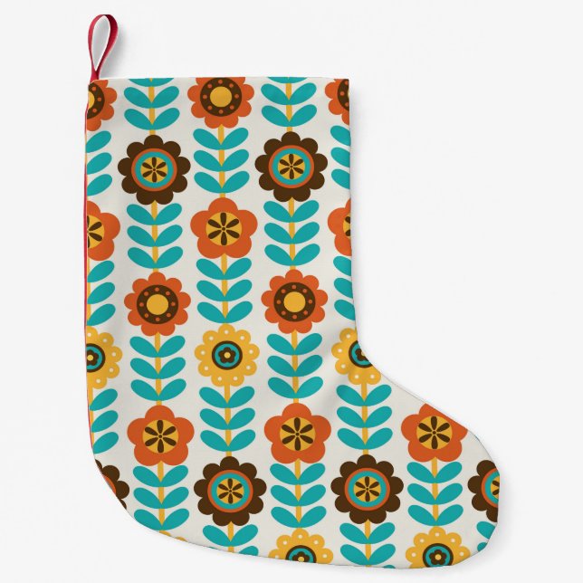 Petite Chaussette De Noël conception florale transparente. illustrations vin (Devant)