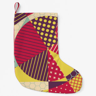 Petite Chaussette De Noël Conception géométrique colorée Abstraite