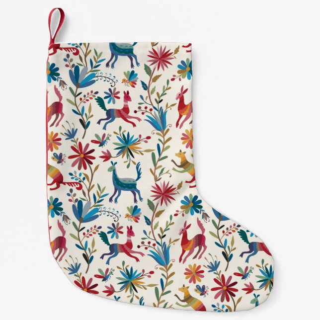 Petite Chaussette De Noël Conception inspirée d'Otomi (Devant)