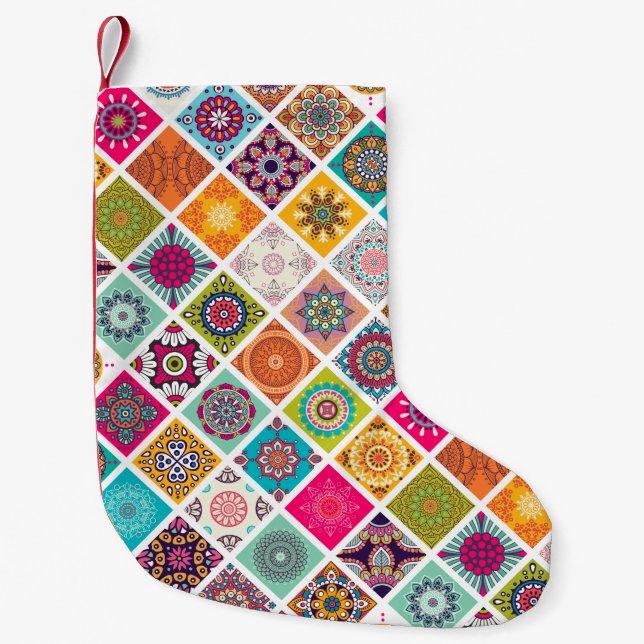 PETITE CHAUSSETTE DE NOËL CONCEPTION MANDALA (Devant)