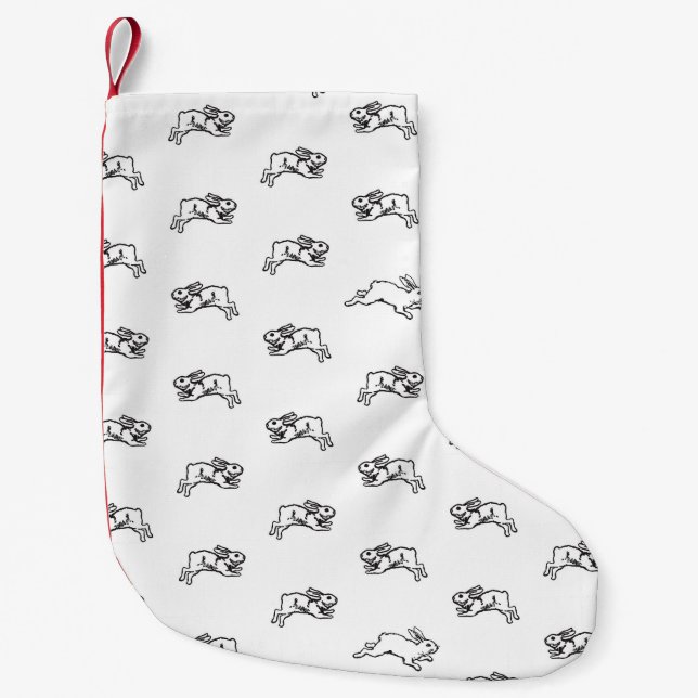 Petite Chaussette De Noël Conception mignonne noire et blanche de motif de (Devant)