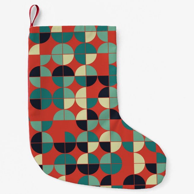 Petite Chaussette De Noël conception motif géométrique transparente (Devant)