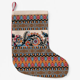 Petite Chaussette De Noël Conception traditionnelle de la frontière moghole,