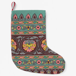 Petite Chaussette De Noël Conception traditionnelle de la frontière moghole,