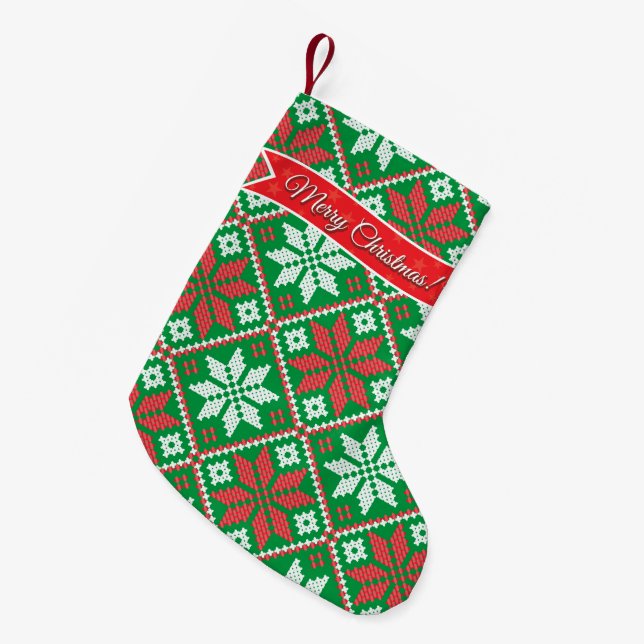 Petite Chaussette De Noël Conception XMAS à point croisé (Devant (Accrochage))