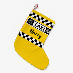 Petite Chaussette De Noël Conducteur de taxi jaune de New York hors service