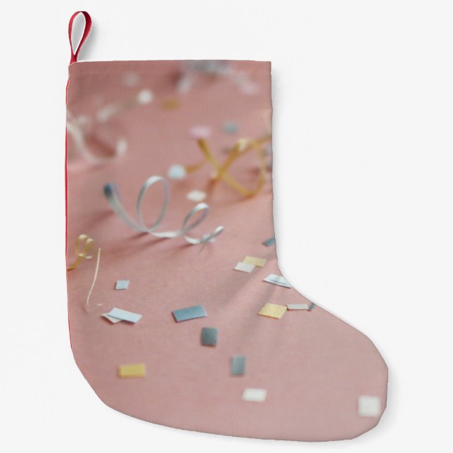 Petite Chaussette De Noël Confetti de couleur aérée (Devant)