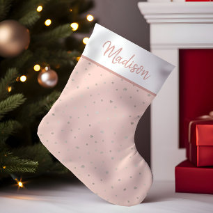 Petite Chaussette De Noël Confetti rose Gold Blush Rose Personnalisé
