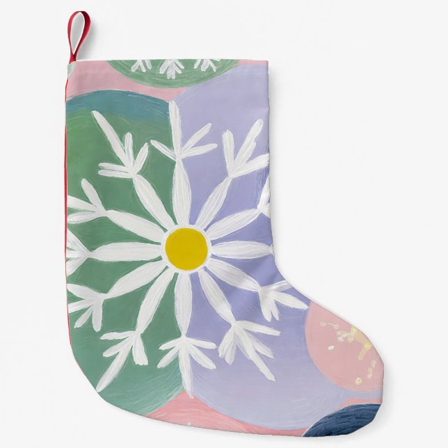 Petite Chaussette De Noël Constellations de flocons de neige (Devant)