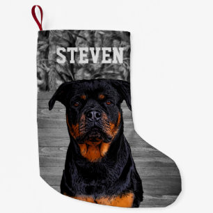 Petite Chaussette De Noël Cool Camo Rottweiler Chien Animal Rugged Nom