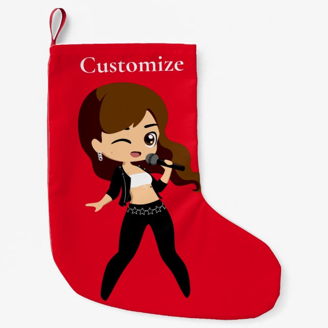 Petite Chaussette De Noël Cool fille chante Karaoke Thunder_Cove (Devant)