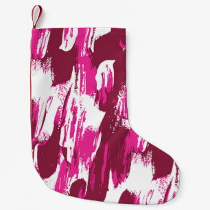 Petite Chaussette De Noël Cool pinceau rose brosse trait moderne sans coutur