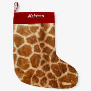 Petite Chaussette De Noël copie animale de girafe de safari africain