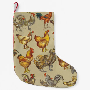 Petite Chaussette De Noël Coq Poulet de la ferme Volaille animale Pays