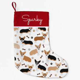 Petite Chaussette De Noël Corgi Chien Paws and Bones Small Christmas Stockin