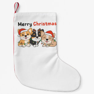 Petite Chaussette De Noël Corgi Christmas Animaux mignons Chiens Joyeux Noël