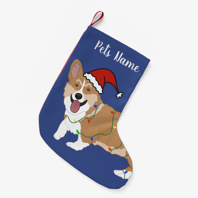 Petite Chaussette De Noël Corgi de Noël (Devant (Accrochage))