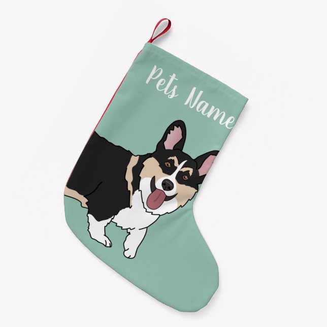 Petite Chaussette De Noël Corgi de Noël (Devant (Accrochage))