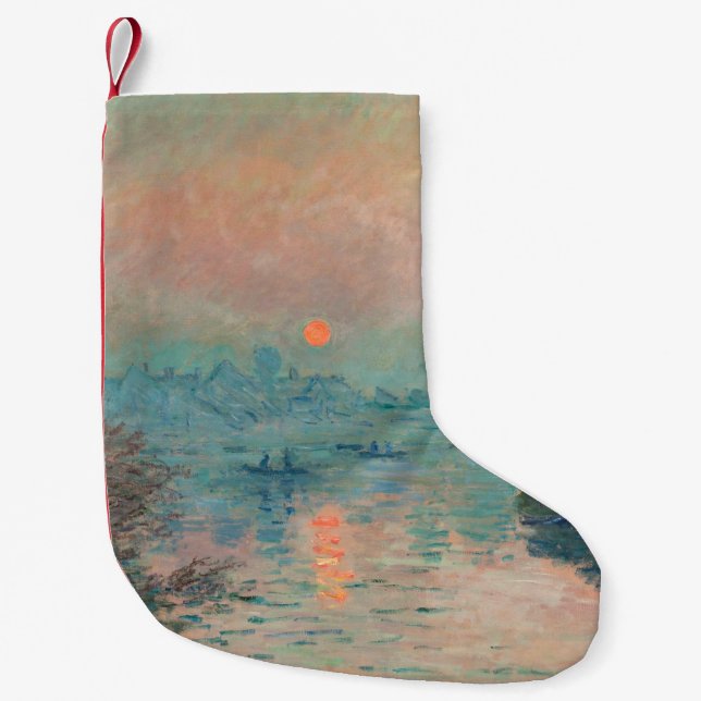 Petite Chaussette De Noël Coucher de soleil de Monet sur la Seine Impression (Devant)