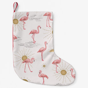Petite Chaussette De Noël coucher de soleil Flamant rose : motif vintage doo