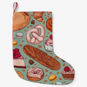 Petite Chaussette De Noël Couleur dessinée à la main style boulangerie pat