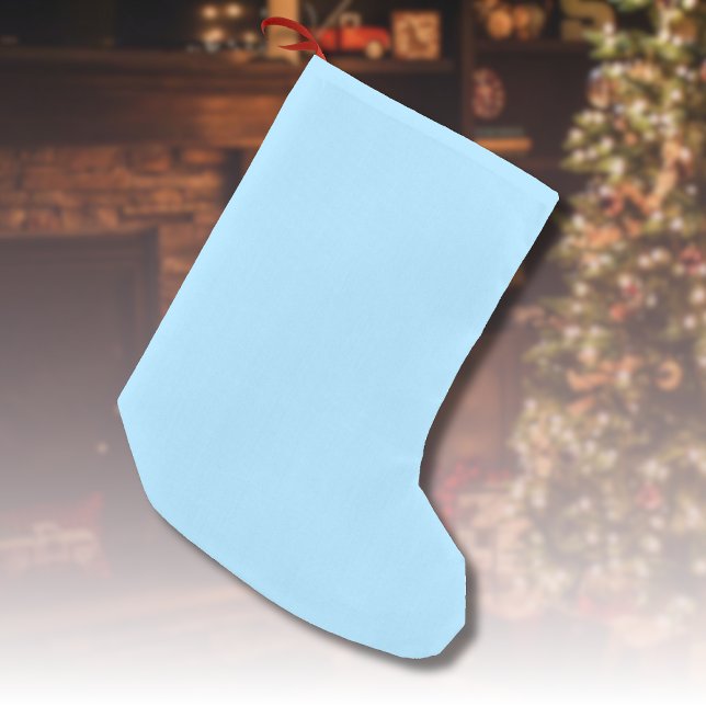 Petite Chaussette De Noël Couleur solide bleu glace | Classique | Élégant (Créateur téléchargé)