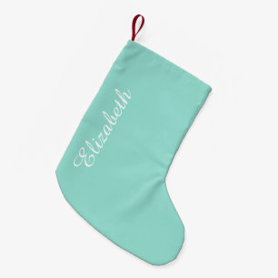 Petite Chaussette De Noël Couleur solide bleu oeuf de Robin