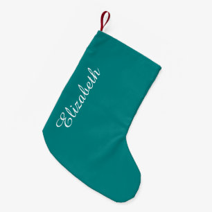 Petite Chaussette De Noël Couleur solide Turquoise