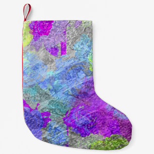 Petite Chaussette De Noël Couleurs Abstraites 2