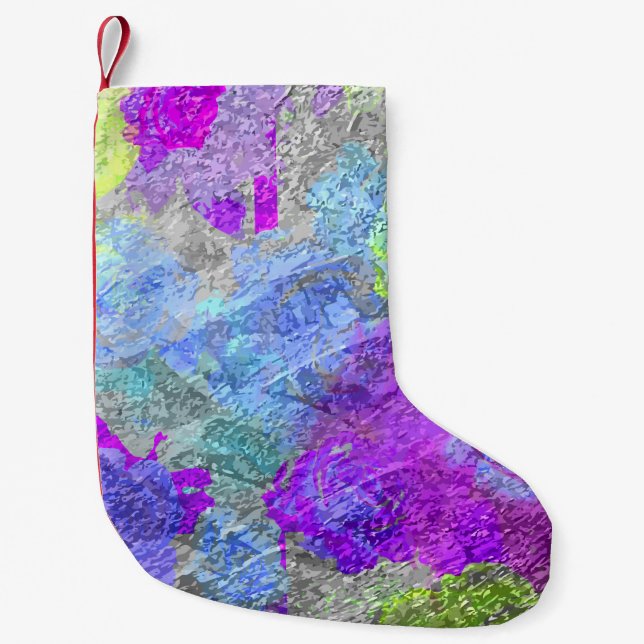 Petite Chaussette De Noël Couleurs Abstraites 2 (Devant)