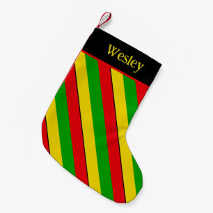Petite Chaussette De Noël Couleurs du drapeau Rasta rayé
