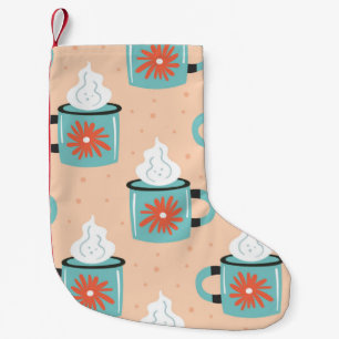Petite Chaussette De Noël Coupe bleu clair avec motif sans vapeur, texture