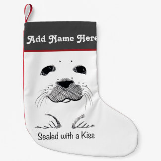 Petite Chaussette De Noël Coupe de phoque à harpe scellée avec un baiser
