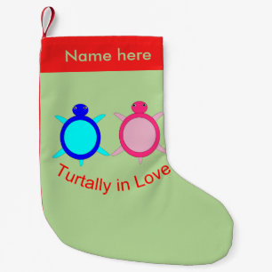 Petite Chaussette De Noël Couple de tortue mignonne Personnalisé