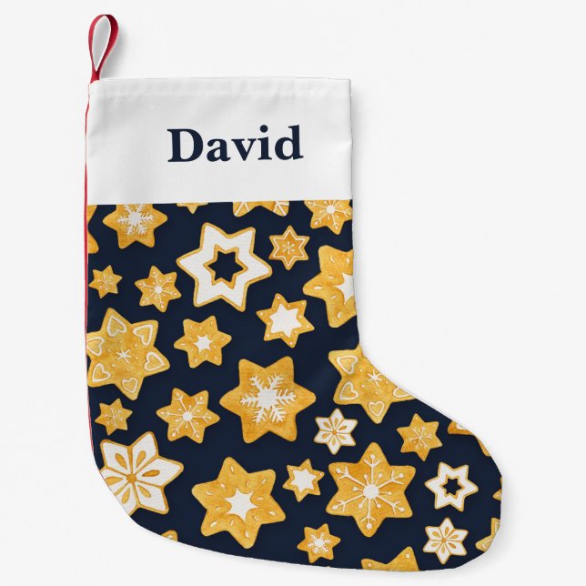 Petite Chaussette De Noël Couronne de biscuits de Noël avec Arrière - plan g (Devant)